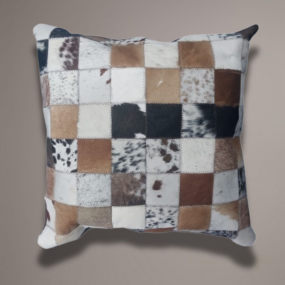 Brown and White Custom Made Patchwork Nguni Scatter Cushions1
