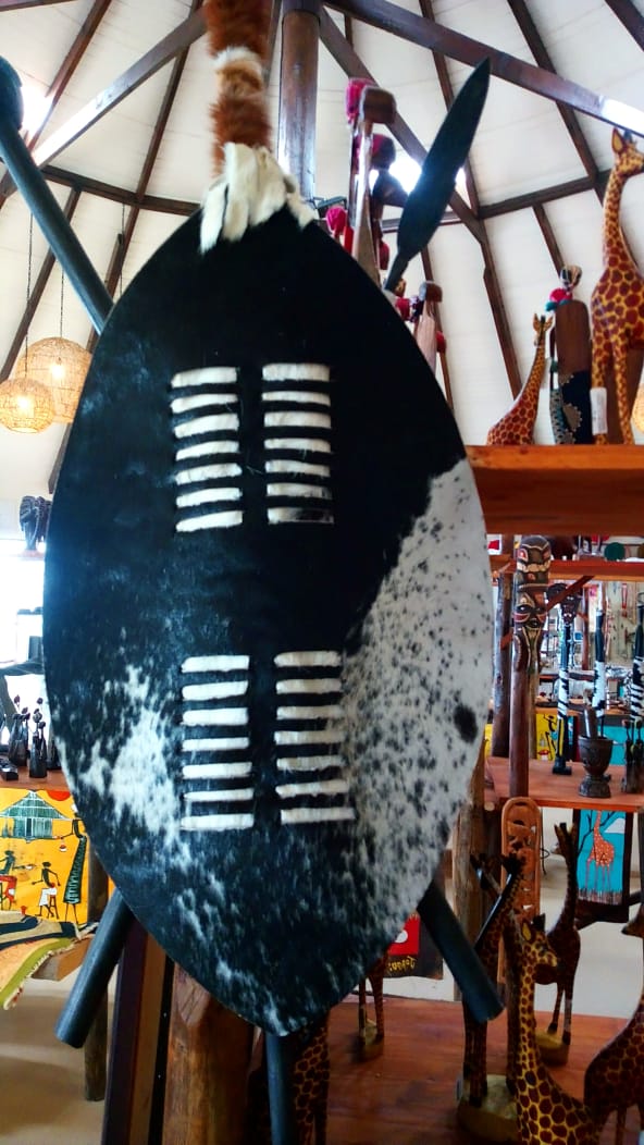 Nguni cow hide spear assegaai